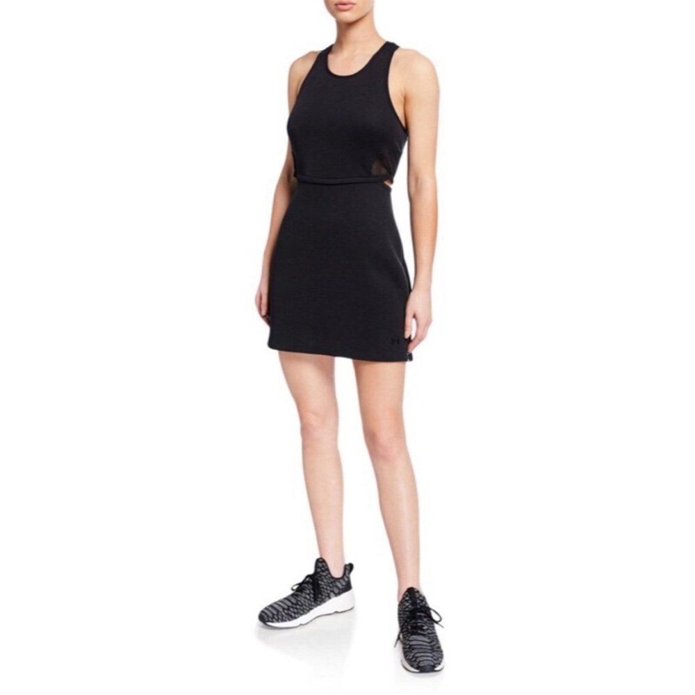 NWT Under Armour Move Light Mesh Black Dress Xsmall Side Cut Out Tennis Running